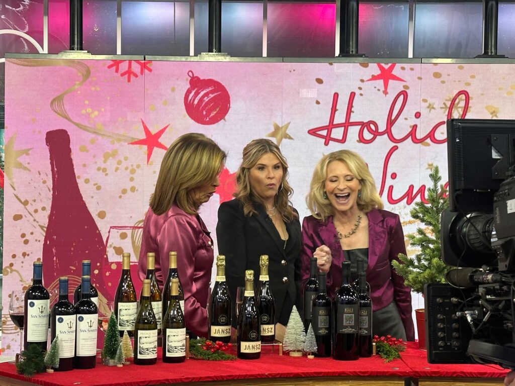 Hoda Kotb, Jenna Bush Hager and Leslie Sbrocco share Biale wines on The Today Show